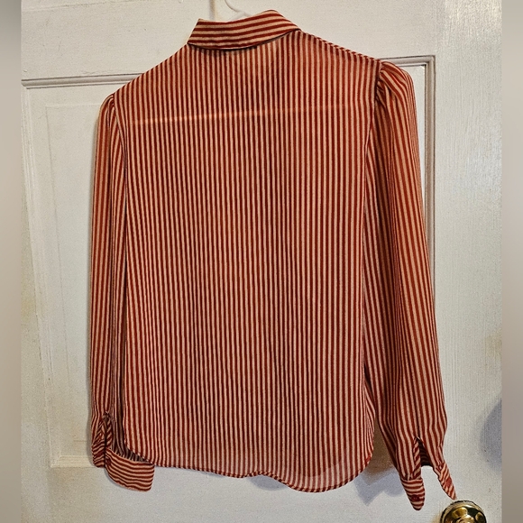 Red and Cream Striped Button-Up - Picture 2 of 2